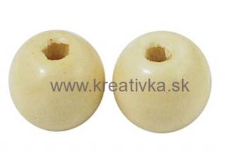 Drevený korálik priemer-10mm klasik 8g cca- 36ks smotanové