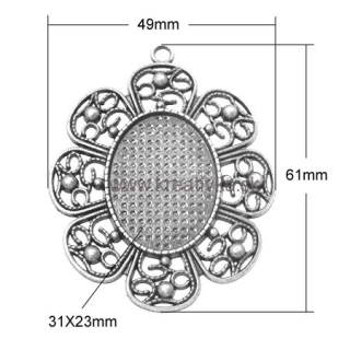 Kovové lôžko zásobník 31x23mm platina 1ks