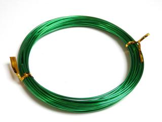 Drôt farebný 1,5mm hrúbka návin:6m tm. zelená