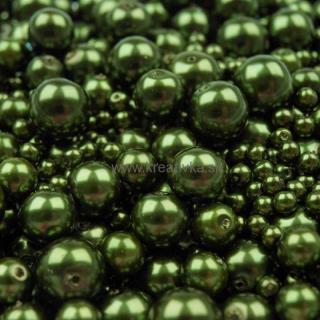 Voskované perly 50g sklenené MIX veľkostí 4-12mm (A53)