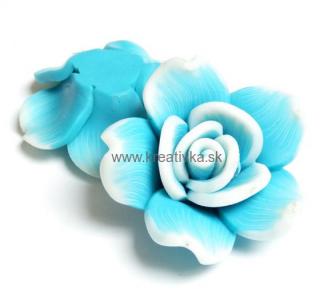 Fimo korálka kvet 1ks 47-55x15-16.5mm  sv. modrá