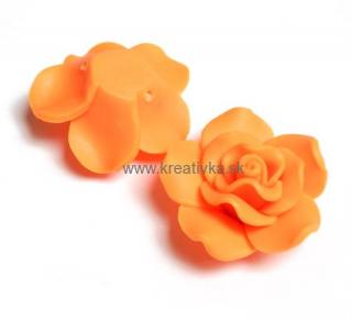 Fimo korálka kvet 1ks 30x15-18mm oranžová