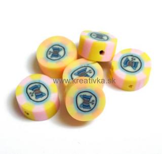 Fimo korálka 1ks  10x5mm ,,B´´