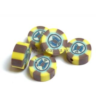 Fimo korálka 1ks  10x5mm ,,G´´