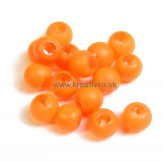 Pogumované sklenené korálky 6mm 1ks sv. oranžové