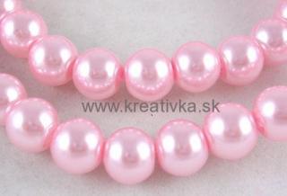 Voskované perly 20ks sklenené 10mm sv. ružová