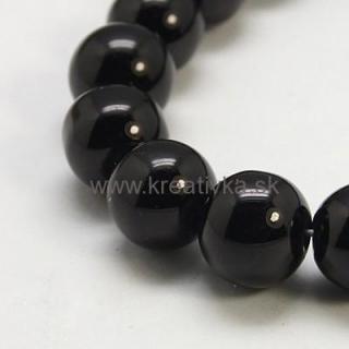 Voskované perly 30ks sklenené 8mm čierna