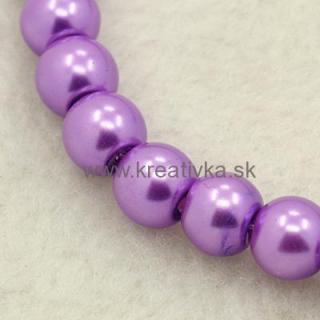 Voskované perly 50ks sklenené 4mm fialová