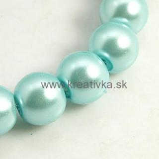 Voskované perly 50ks sklenené 4mm aqua