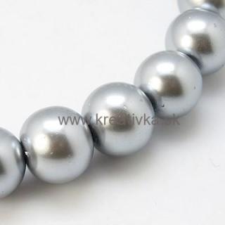 Voskované perly 50ks sklenené 4mm sivá