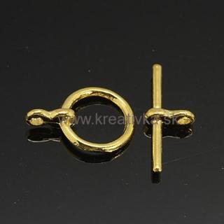 Americké zapínanie kruh priemer 12mm,  zlatá farba 1pár