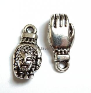 Kovový prívesok ruka 18x9mm 1ks Hamsa 6
