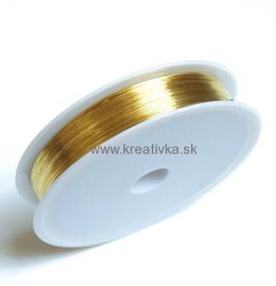 Medený drôt 0,3mm, návin:25m zlatý