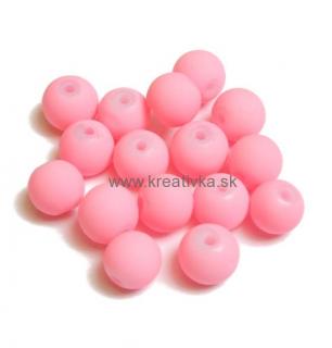 Pogumované sklenené korálky 10mm 1ks sv. ružové