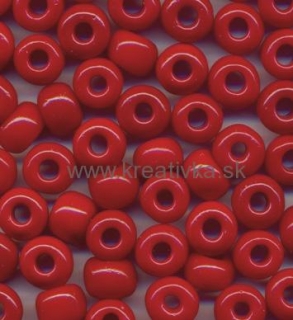 PRECIOSA sklenený rokajl 50g 2/0 - 6mm, červená č. 36