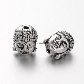 Kovová korálka budha 11x9mm platina 1ks