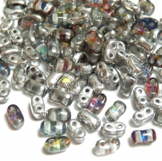 BI-BEADS sklenené dvojdierkové ČR korálky 10g (cca 130ks) 3x5,5mm krystal orion