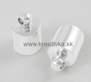 Kovová koncovka 6x9,5mm, priemer:5,5mm strieborná 1ks