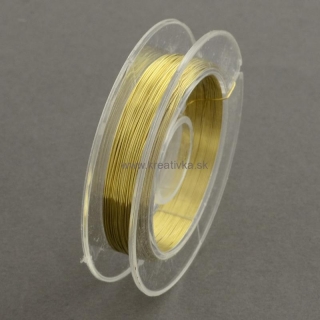 Mosadzný drôt 0,3mm, návin:10m zlatý