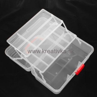 Plastový kufrík-box 3 vrstvy, 10 oddielov, 325x205x147mm