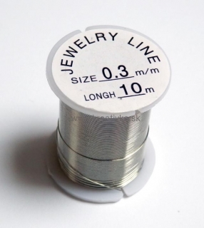 Medený drôt 0,3mm, návin:10m strieborný