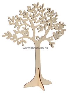 Stojan na šperky - strom s vtáčikom, 34,5x27cm, drevo, 1ks