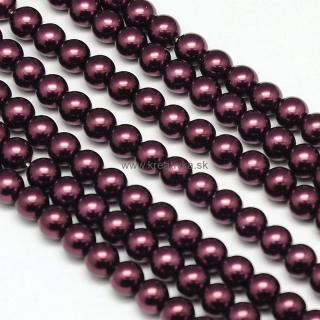 Environmental voskované sklenené perly, 40ks, 6mm, ružovo-fialová