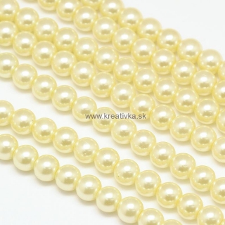 Environmental voskované sklenené perly, 20ks, 10mm, sv. žltá