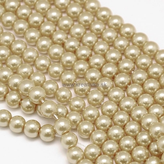 Environmental voskované sklenené perly, 20ks, 10mm, sv. zlatá