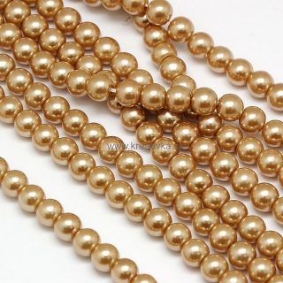 Environmental voskované sklenené perly, 20ks, 10mm,  zlatá