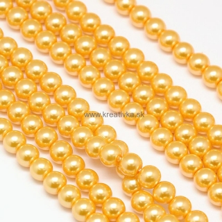 Environmental voskované sklenené perly, 20ks, 10mm, sv. oranžová