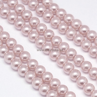 Environmental voskované sklenené perly, 20ks, 10mm, sv. ružová