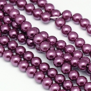 Environmental voskované sklenené perly, 20ks, 10mm, fialová