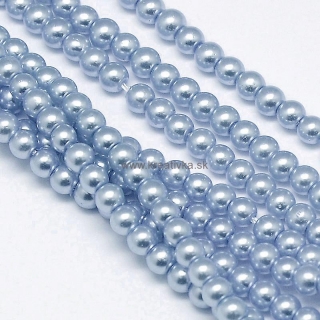 Environmental voskované sklenené perly, 20ks, 10mm, modrá