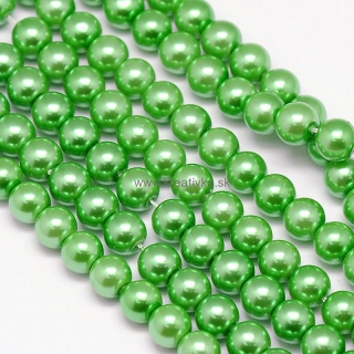 Environmental voskované sklenené perly, 20ks, 10mm, zelená