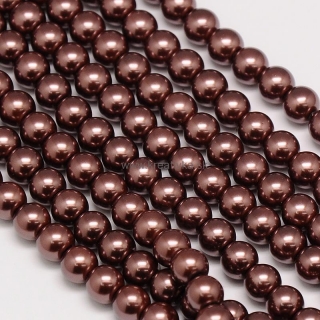 Environmental voskované sklenené perly, 20ks, 10mm, hnedá