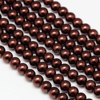 Environmental voskované sklenené perly, 20ks, 10mm, čokoládová