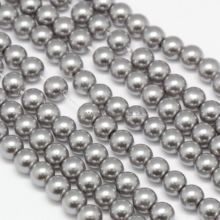 Environmental voskované sklenené perly, 20ks, 10mm, strieborná