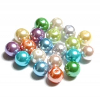 Environmental voskované sklenené perly, 20ks, 10mm, MIX PASTEL
