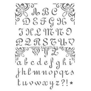 Šabóna ozdobné písmo + ornamenty, 21x 29,7cm