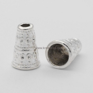 Kaplík konický tvar, 7x10mm 10ks strieborný 