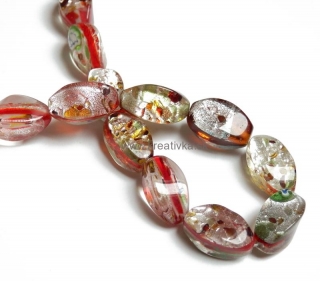 MILLEFIORI korálky skenené, 17x8mm, 1ks  ,,37´´