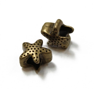 Kovové korálky 1ks 12x7mm starobronz