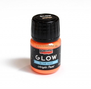 Akrylová farba glow 30ml, svieti v tme, oranžová