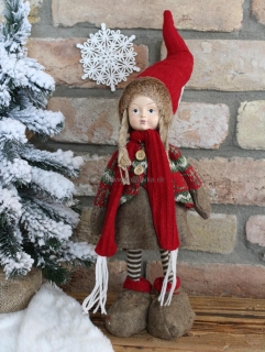 Zimná bábika stojaca 30cm (merané bez čiapky) 1ks