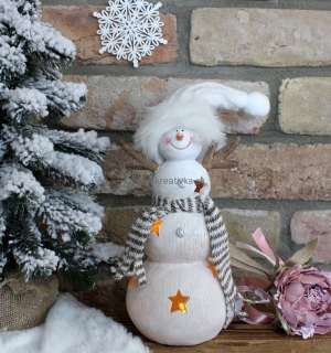 Snehuliak z polyresinu svietiaci, 39cm, 1ks
